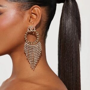 Double O Drop Earrings - Gold